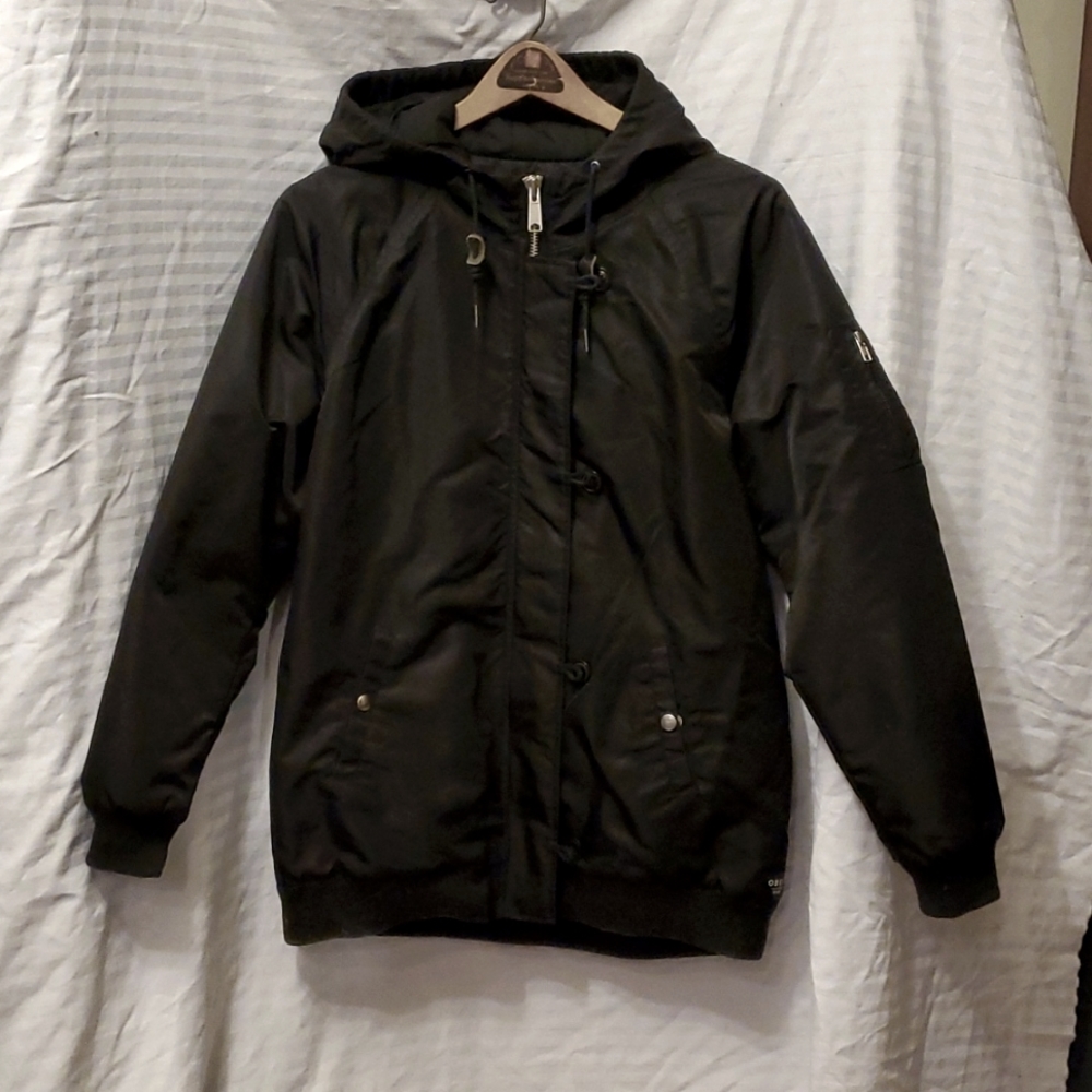 Lg Obey N○ 89 black winter jacket with hood.